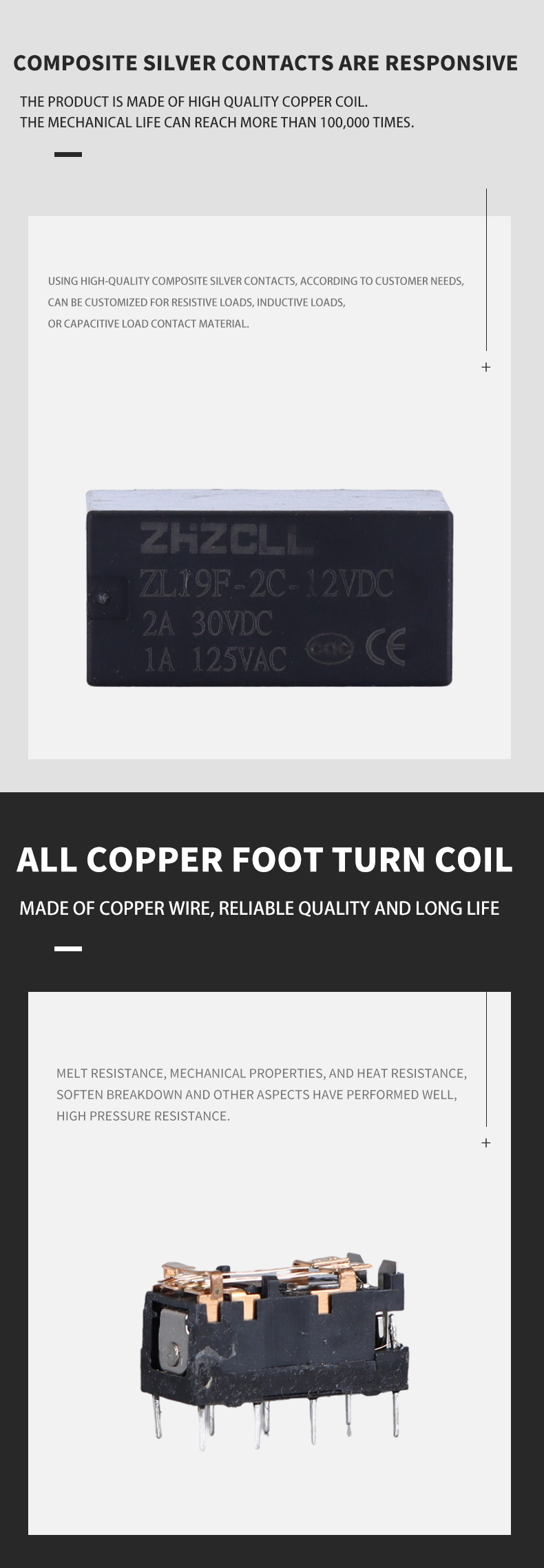 ZL19F-2D-12VDC Miniature relay