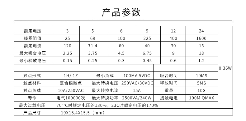 JQC-3F-A小型继电器